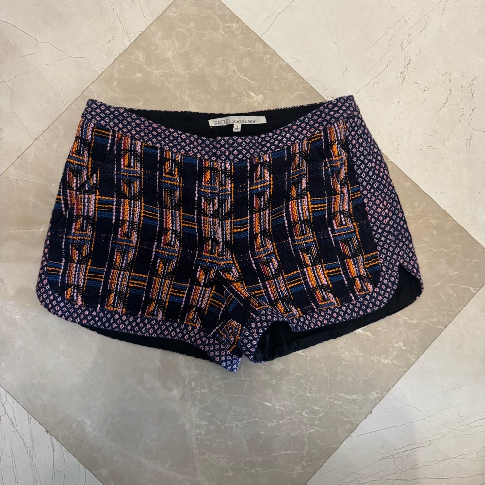 RACHEL Rachel Roy Shorts Navy Blue and Orange Bold Design